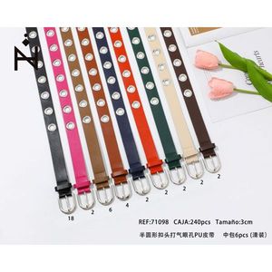 Cintura semicircolare in pelle PU con fibbia e occhiello da 3 cm, alla moda, per donna e uomo - Product Image 3