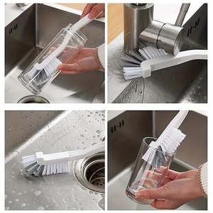 Poils rigides bouteille salle de bain brosses à récurer évier à Angle droit ménage Pot Pan bord coins brosse à vaisselle cuisine brosse de nettoyage - Product Image 5