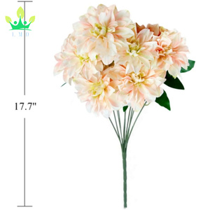 Nhân Tạo <span class=keywords><strong>Dahlia</strong></span> Hoa 10 Đầu Lụa Đầy Đủ Nở Bụi Cây Hoa Bó Hoa Cho Nhà Đám Cưới Đảng Tắm Tự Làm Quà Tặng Trang Trí - Product Image 2