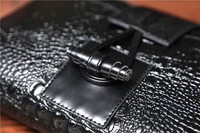 Sac à main unisexe tendance en cuir PU à motif crocodile pour homme et femme, idéal pour iPad et bureau