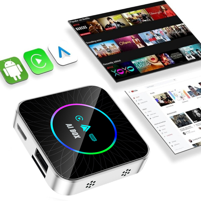 OEM 2GB 16GB USB Type-C Universal Android 13 Wireless Carplay Ai Magic Box  with Google Play Store Netflix YouTube