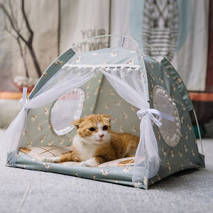 Tente <span class=keywords><strong>Tipi</strong></span> pour animaux de compagnie, de style coréen, résistante, pliable, lit, grotte pour chien et chat, maison, été, - Product Image 2