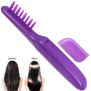 Cepillo Eléctrico Desenredante, Peine Giratorio Morado para el Cuidado del Cabello con Diseño a Batería - Product Image 1