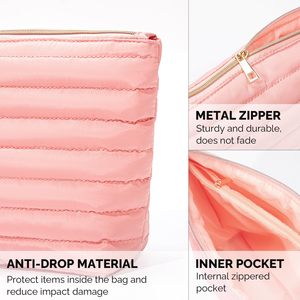 Bolsa de cosméticos de viaje de gran capacidad para mujer, bolsa de maquillaje espaciosa elegante y bonita personalizada, organizador para accesorios de artículos de tocador - Product Image 3