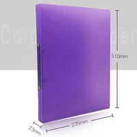 Fournitures de bureau A4 couleur bonbon congelé couverture rigide pp joint torique clip reliure à anneaux classeur transparent dossier de fichiers de réunion de bureau