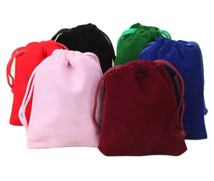 <strong>Supplier</strong> 10x15cm Wholesale Jewelry Packing Pouches Small Drawstring Gift Velvet Bags Velvet and <strong>Polyester</strong> - Product Image 5