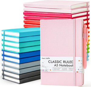 Quaderno Classico a Righe con Copertina Rigida e Chiusura Elastica Personalizzabile con LOGO A5 A6 B5 5" X 8.25" - Product Image 2