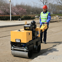 Mini-compacteur routier vibrant à double tambour, hydraulique, autoporté, pour la réparation des trottoirs et des chemins