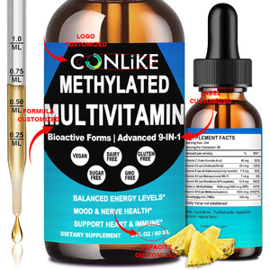 Gouttes liquides multivitaminées méthylées 9 en <span class=keywords><strong>1</strong></span> : Complexe B méthylé, <span class=keywords><strong>B12</strong></span>, Folate, TMG pour l'énergie et le cerveau (MTHFR) - Product Image 6