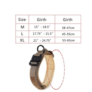 ソリッドパターン屋外トレーニング戦術犬の首輪ヘビーデューティーナイロン調整可能ペットの首輪リボン装飾パーソナライズ - Product Image 2