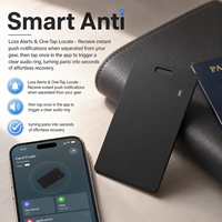 Traceur GPS intelligent en forme de carte certifié MFi, étanche IP68, compatible avec le réseau Apple Google Find My pour portefeuille, bagages, passeport