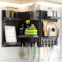 Support de panneau perforé à un niveau efficace et moderne Design peu encombrant pour la maison Cuisine Salon en plastique pour outils Pots de literie