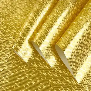 ゴールドモザイク装飾KTVバー3D壁紙シルバーゴールドフォイルフラッシュ背景壁壁紙
