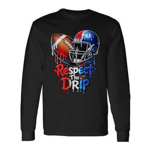 Camiseta de Fútbol de Manga Larga para Niños, Cuello Redondo, Diseño Deportivo con Impresión Digital, Respect The Drip - Product Image 3