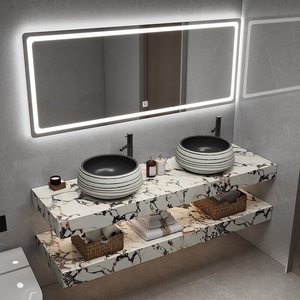Lavabo en céramique imperméable à double couche Meuble <span class=keywords><strong>de</strong></span> <span class=keywords><strong>salle</strong></span> <span class=keywords><strong>de</strong></span> <span class=keywords><strong>bain</strong></span> moderne <span class=keywords><strong>sur</strong></span> <span class=keywords><strong>pied</strong></span> <span class=keywords><strong>pour</strong></span> la maison et l'hôtel Vanités <span class=keywords><strong>de</strong></span> <span class=keywords><strong>salle</strong></span> <span class=keywords><strong>de</strong></span> <span class=keywords><strong>bain</strong></span> - Product Image 4