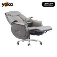 Chaise électrique intelligente en cuir : mousse haute densité, soutien lombaire, ergonomique pour suite de direction