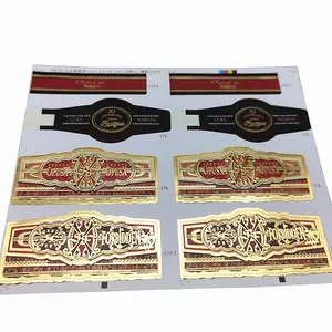 Tùy chỉnh dính Sticker tấm Tám loại giấy nghệ thuật vàng lá cigar ban nhạc nhãn in ấn nổi bề mặt kết thúc Scratch-off