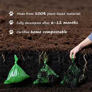 Sacs à déjections canines certifiés compostables HC avec poignée, biodégradables, écologiques, en amidon de maïs, imprimés en flexographie, en rouleau - Product Image 5