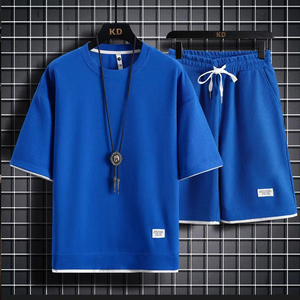 Bộ đồ thể thao mùa hè mới, rộng rãi, thoải mái, nhanh khô dành cho nam, gồm áo thun ngắn tay cổ tròn + quần đùi năm phần, bộ 2 món - Product Image 4