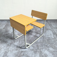 Ensemble bureau et chaise pour étudiants, populaire, moderne, confortable, en MDF, hauteur fixe, pour salle de classe primaire, secondaire et chambre à coucher