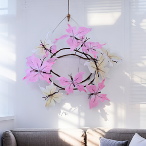 Guirlandes de papillons 3D simulés Monet, 94 cm de long, fleurs artificielles en soie pour décoration de mariage et de maison - Product Image 4