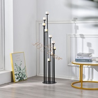 HY Vintage Party Table Tall Centres de table Bougeoir Mariage Or Noir 9 Bras Candélabres Centres de table