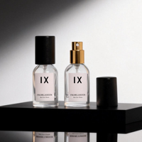 Flacon pulvérisateur de parfum en verre transparent de 12 ml à épaule ronde, étiquette personnalisée, rechargeable, avec pulvérisateur doré, flacon échantillon portable