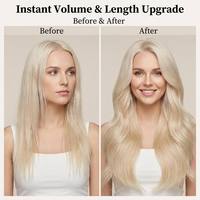 Extensiones de Cabello con Punta de Anillo Nano de Alta Calidad Lanmuse, Cabello 100% Virgen Remy con Cutícula Alineada, Doble Trama, Color Claro para Salón