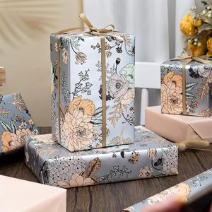 Maypluss Floral Wrapping <b>Paper</b> Roll 17Inch X 33Feet Double Side Vintage Flower Pattern Gift Wrap For Wedding Shower Craft - Product Image 5