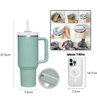 Gobelet Isotherme 40 oz avec Poignée pour Sublimation, Tasse Double Paroi Sous Vide Personnalisable avec Paille et Couvercle