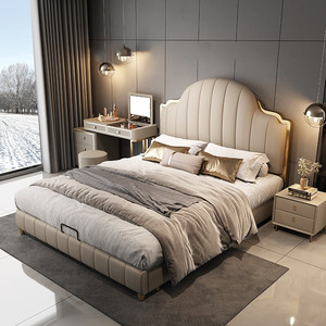 Nhà nội thất phòng ngủ đặt giường nữ hoàng khung đôi đơn Vua Kích thước Letto camas matrimonial muebles de dormitorio Up-Bao da - Product Image 2