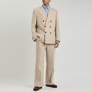Trajes caqui para hombre, trajes formales, chaqueta elegante, muesca de solapa de un solo pecho, chaqueta Formal, pantalones, chaleco, traje ajustado - Product Image 3