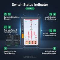 Indicador de Estado de Interruptor de Plástico ES501-2, RS485 Modbus, Diagrama de Simulación Dinámica, Control Dual de Temperatura y Humedad, Indicación en Tiempo Real