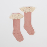 Chaussettes pour bébé en coton style princesse, chaussettes fines en tricot respirant pour filles, printemps automne