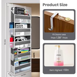 Over The Door Organizer 6 Shelves 10 Pockets Heavy Duty Mesh <b>Rack</b> For <b>Storage</b> Behind Doors On <b>Walls</b> - Product Image 3