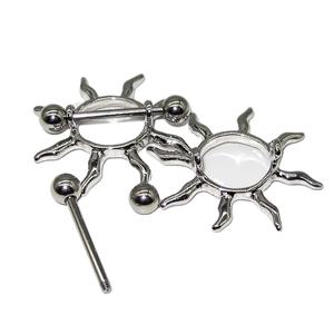 Pezón de acero inoxidable Piercing Sun Barbell Nipple Shield Ring Anillos de pezón encantadores para mujeres Piercing para el cuerpo Joyería - Product Image 1