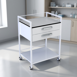 Chariot à double tiroir CLEBER PISA, mobilier hospitalier, capacité de charge de 200 lb, garantie d'un an, assistance technique en ligne - Product Image 2