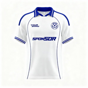 Custom Football Shirts Supplier Sportswear Uniform Kits High Quality Retro Polo Neck Soccer <strong>Jersey</strong> T-shirt for Men - Product Image 2