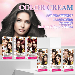 MOKERU 60ml*2 Crema de Coloración Capilar 1:1 Mezcla Cobertura Duradera <span class=keywords><strong>Tinte</strong></span> para Cabello Blanco Sin Amoníaco Color Rojo <span class=keywords><strong>Borgoña</strong></span> - Product Image 4