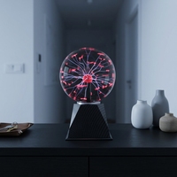 Interaktive Plasmakugel-Lampe mit Pyramidenbasis, Berührungs- und Soundsteuerung, Magischer Blitzeffekt, Lehrreiche Plasmakugel für Kinder