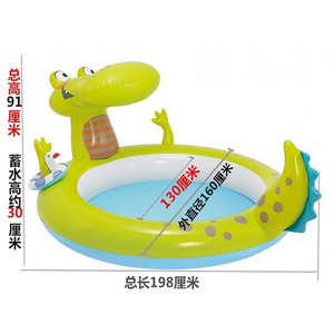 Piscine gonflable crocodile 198x160x91cm avec fontaine pour jeux aquatiques extérieurs pour enfants - Product Image 4