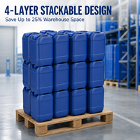 Bidon empilable en HDPE de 10 L avec bouchon à vis à large ouverture de 60 mm pour l'emballage de produits cosmétiques, de soins personnels et de carburant