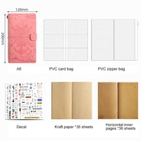 Vente en gros de carnet en cuir A6 de luxe vintage Ensemble de cahiers personnalisés pour étudiants Journal intime vintage à feuilles mobiles Cadeau de voyage