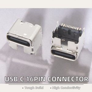 Connecteur de charge USB Type C femelle 4 broches SMD en alliage de zinc, courant nominal 1A - Product Image 2