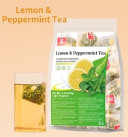 Mélange de tisane aux tranches de citron séchées et feuilles de menthe poivrée, matière première en vrac pour thé citron-menthe, fourniture directe usine, emballage personnalisé