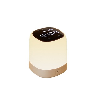 LED <b>Switch</b> Control Mini Night Light Clock Battery Level Display Warm White USB Chargeable 2400mA Minimalist Design Bedside Lamp - Product Image 6