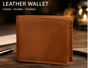 Cartera de Cuero Genuino Hecha a Mano, la Más Vendida, para Uso Casual y de Oficina, al Mejor Precio - Product Image 1