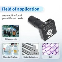Kit de microscope stéréoscopique trinoculaire avec caméra, lentille de Barlow, double support articulé, microscope zoom pour réparation de circuits imprimés CAICHI ME1136 haute définition