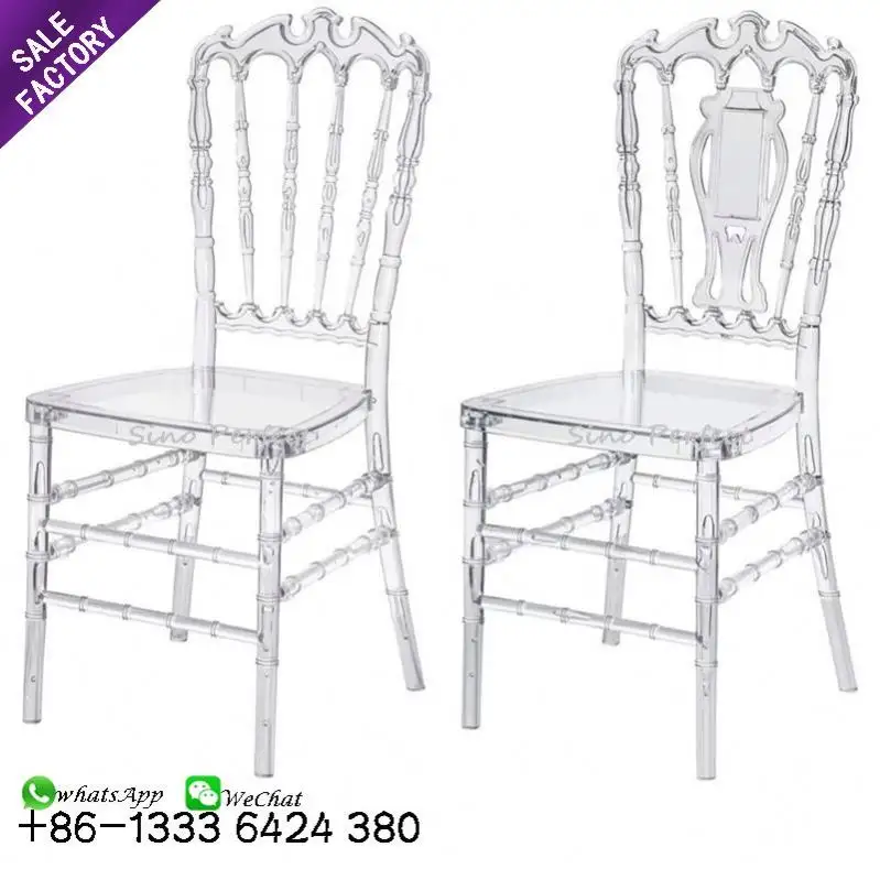 Good quality plastic polycarbonate white resin phoenix clear chairs in wedding with company catalogue pictures