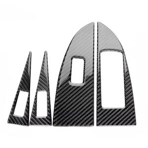 Pegatina de fibra de carbono suave Real para <span class=keywords><strong>Seat</strong></span> <span class=keywords><strong>Leon</strong></span> 2005 2006 2007 2008 2009 2010 2011 2012 LHD RHD, embellecedor de Panel de botones de ventana de 4 puertas para coche - Product Image 6